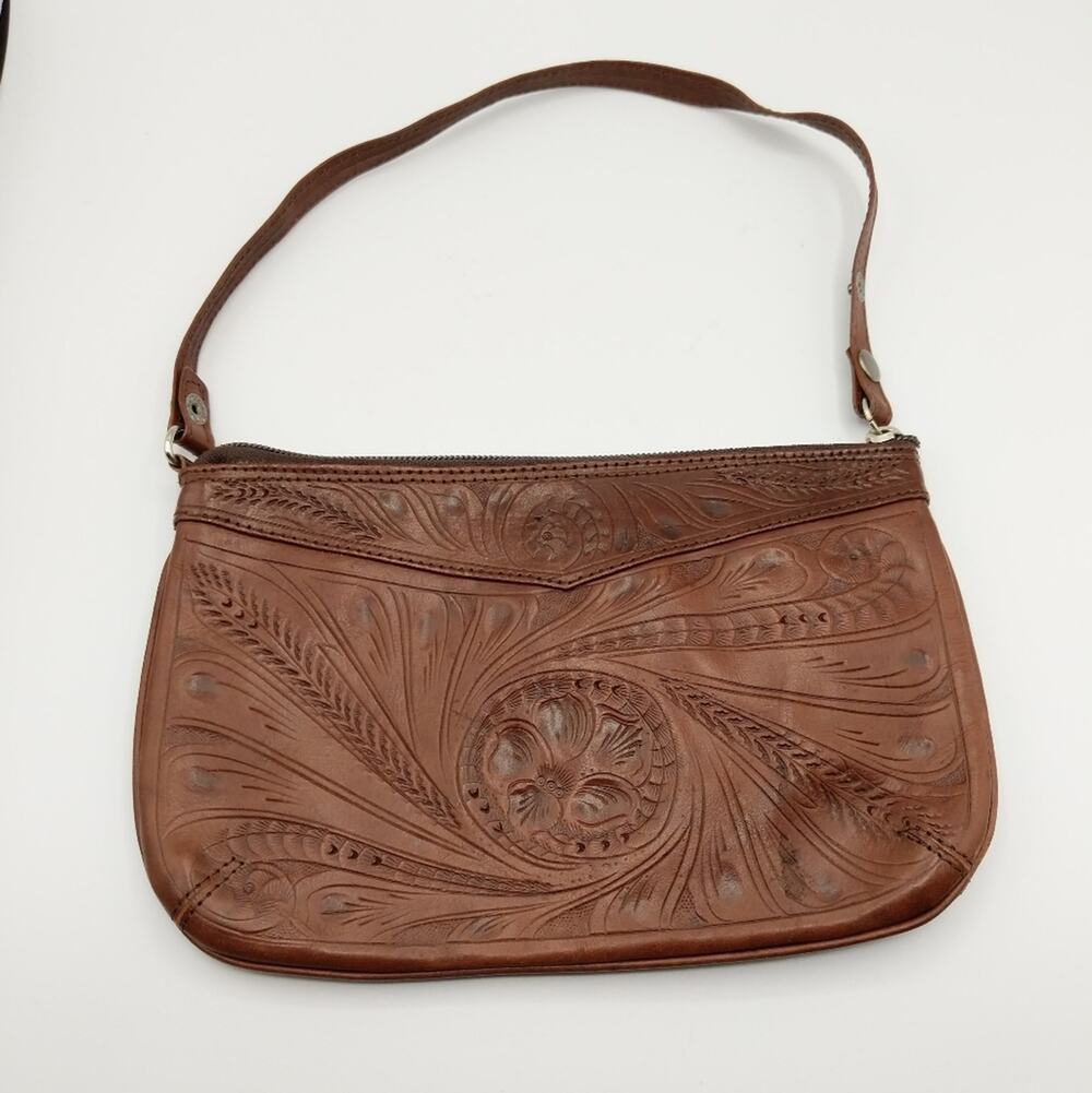 Leaders in Leather Tooled Purse - Size O/S - EUC
